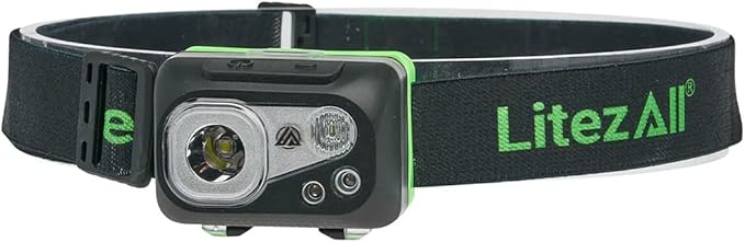 LitezAll Nearly Invincible Rechargeable Headlamp – Headlamp Flashlight with 8 Modes, Head Lamps LED Rechargeable, Headlamp USB C, Long Battery Life, Waterproof