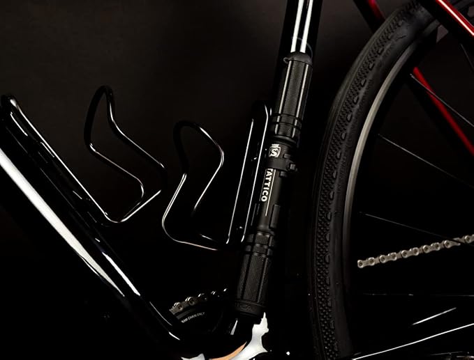 SILCA Tattico Mini Portable Pump for Bicycles with Integrated Hose, Chuck and Water Bottle Cage Mount
