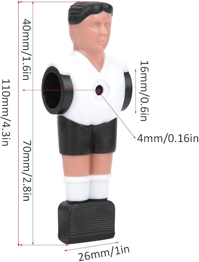 11Pcs Foosball Men, Foosball Players Table Soccer Ball Player Replacement Parts for 1.4M Table Soccer Figurines Football Game Machine Accessory (11x3.7cm/4.3x1.5in)