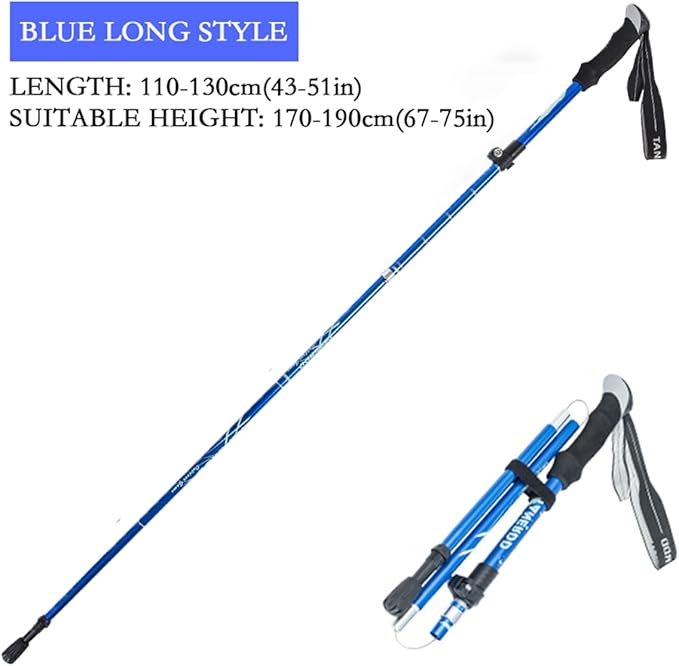 Trekking Poles - 1pc Sports Aluminium 7075 Anti Shock Walking Trekking Hiking Stick Pole,Ultralight Alpenstock,Adjustable Quick,Single Collapsible Pole