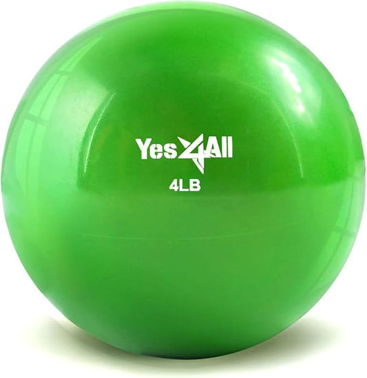 Yes4All Weighted Toning Balls for Exercise, Soft Medicine Balls for Exercise, Pilates, Yoga, Balance, Flexibility, 2-10lbs