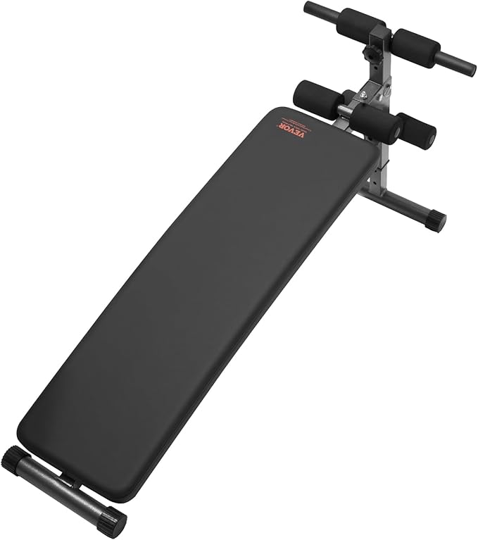 VEVOR Sit Up Bench, Decline Ab Bench with Reverse Crunch Handle, Adjustable Height Setting, Heavy Duty Steel, 500/600/1000 Lbs Capacity for Home Gym Workouts, Strength Training, Full Body Muscles
