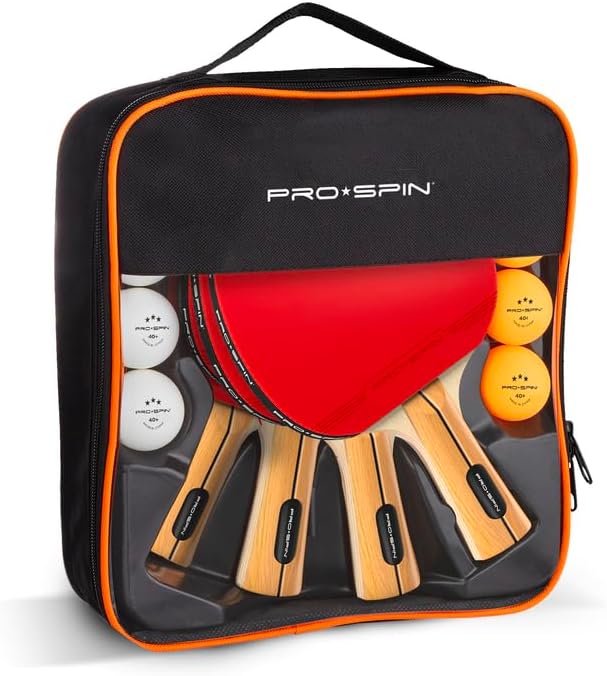 PRO SPIN Ping Pong Paddles - High-Performance Set with Premium Table Tennis Rackets, 3-Star Ping Pong Balls, Compact Storage Case | Professional Quality Ping Pong Paddle Set | Indoor & Outdoor Games