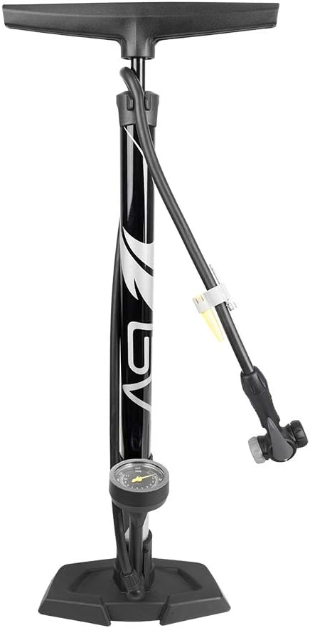 BV Bicycle Pump Durable Bike Floor Pump 17/24 inch Smart Valve Head, 160 psi, Automatically Reversible Presta and Schrader