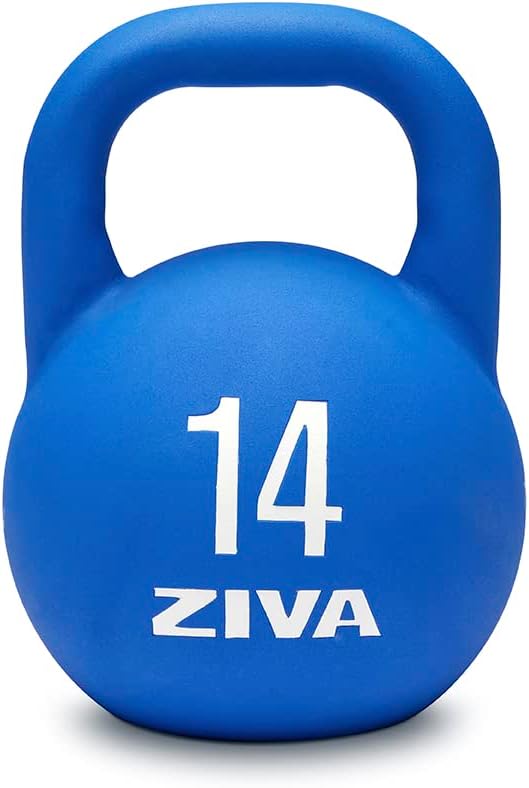 ZIVA Steve Cotter Signature Steel Competition Kettlebells - Hard-Wearing Crack-Resistant Powder Surface Coating, 34mm Steel Handle with Non-Slip Super Textured Powder Coating Grip - Avail 6kg - 32kg