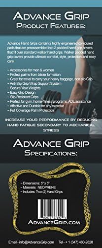 Advance Grip - Multi Purpose Fitness Lifting Double Sided Neoprene Grips Gloves 1 Pair Weight Lifting Training Glove Workout Gym Palm Exercise Gloves Men & Women Grip Pad