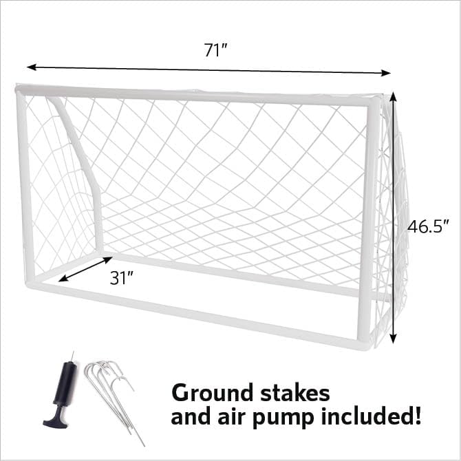 Soccer Goal Target 3 in 1 Trainer Practice Net – Goal Post Cage & A Rebounder Net & Target Holes Net for Kicking Accuracy – Ball & Pump Included, Great for Outdoor Sports Activity