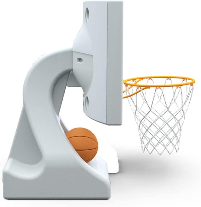 Pool Shot Rock The House Poolside Freestanding 15" Diameter Basketball Hoop, Includes 2 Waterproof Vinyl Basketballs, White