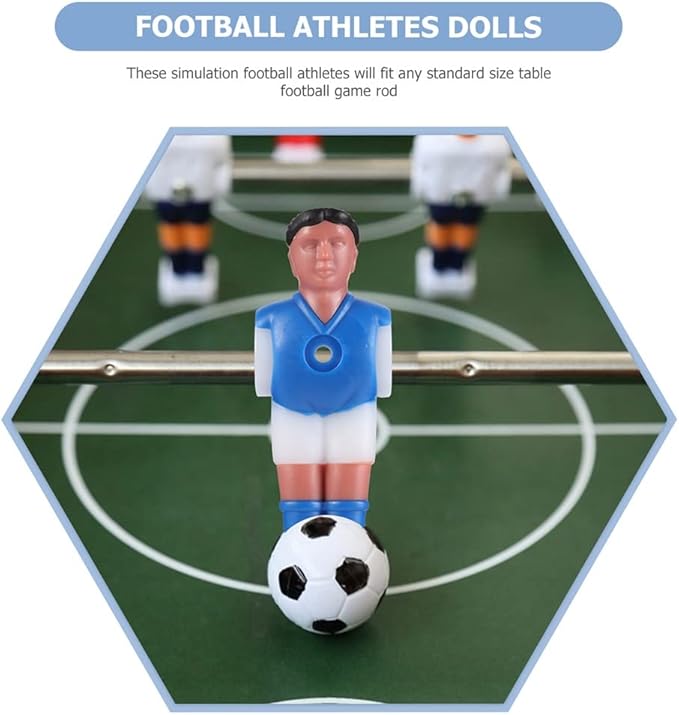 Resin Football Man Doll Foosball Replacement Part 16Pcs Resin Lovely Soccer Wear-Resistant Foosball Guys Foosball Table Soccer Men Football Table Player