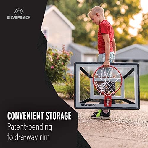 Silverback Junior Youth 33" Basketball Hoop with Lock ‘n Rock Mounting Technology Mounts to Round and Vertical Poles, Black (B8410W)