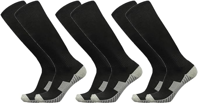 Baseball Socks 3 Pairs for Kid Youth Adult(4-20 Years Old) Team Sport Athletic Soccer Socks Cushion Softball Socks