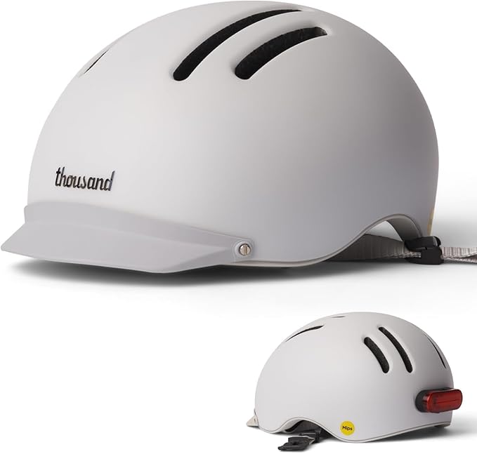 Thousand Chapter MIPS Adult Bike Helmet - LED Tail Light, Cycling & Bicycle Safety Certified, Lightweight & Low Profile, Men & Women, Lockable PopLock