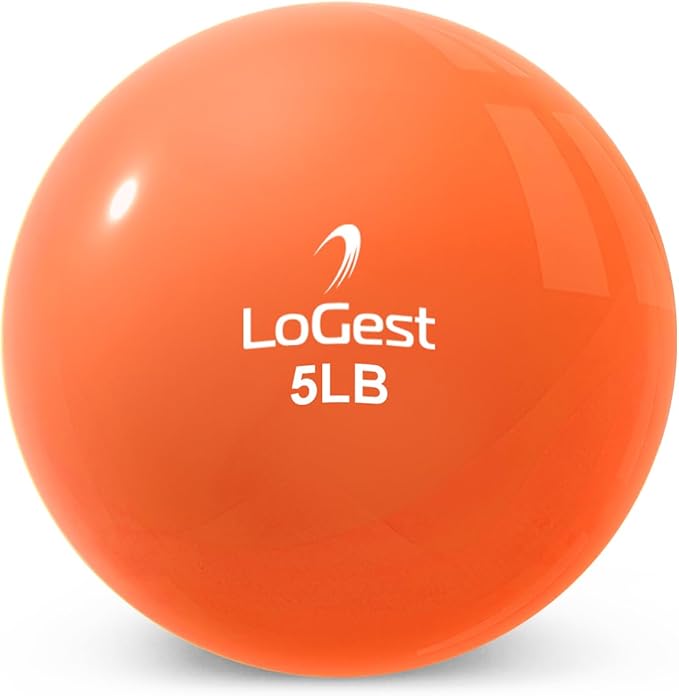 Logest Weighted Toning Exercise Balls Pair - Round Shape Medicine Ball - 1LB 2LB 3LB 4LB 5LB 6LB Available - Toning Muscle for Men & Women - Color-Coded Difficulty Levels