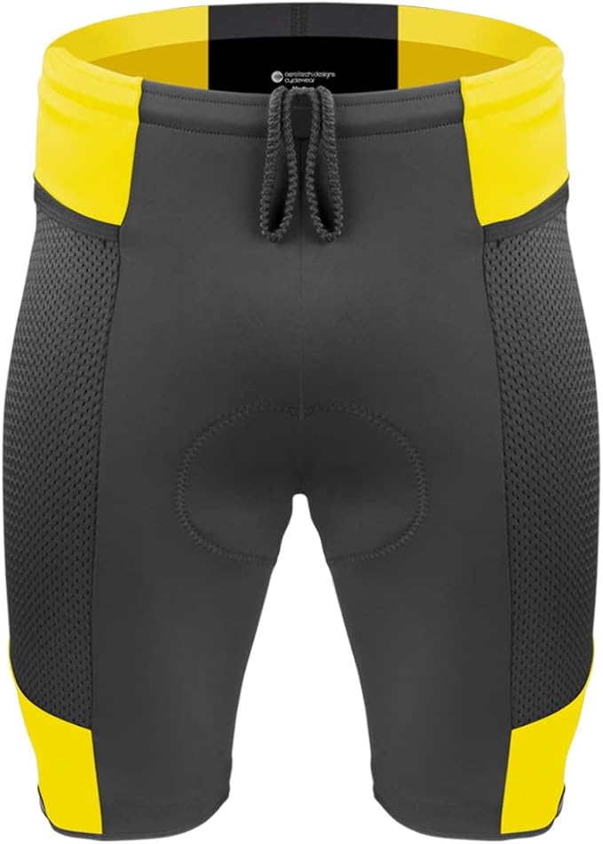 | Men's Gel Touring Padded Bike Shorts | Innovative Mesh Pockets | Made in USA
