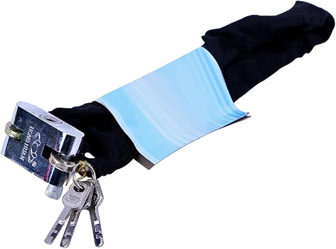 Bicycle Chain Lock Heavy Duty Safety Padlock Metal Chain Cloth Square Head Chain Lock Bicycle General Anti-Theft Lock (60CM), 26 * 60cm/(10" * 1.9 Ft)