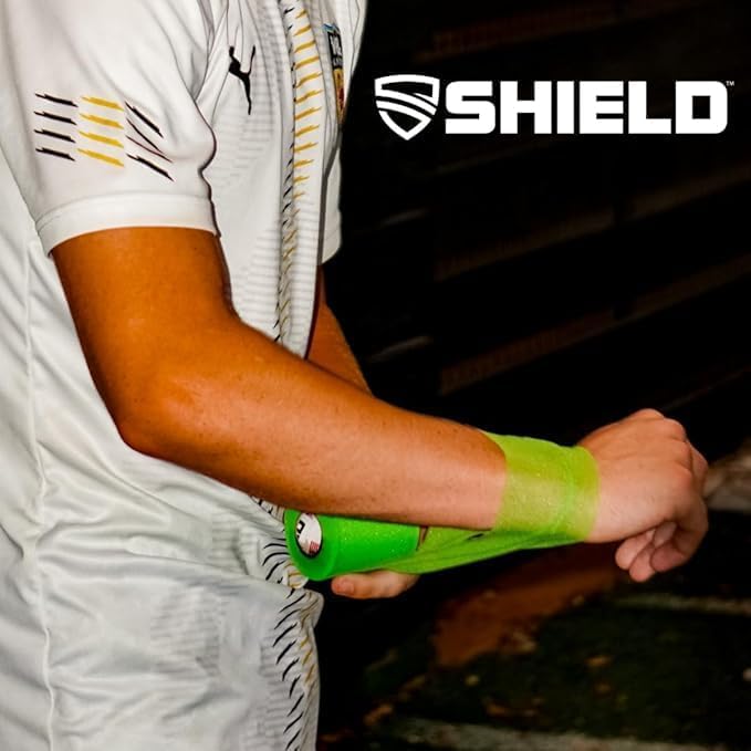 Shield Athletic Underwrap | Bulk Case of 48 Rolls of PreWrap, Hair Tie, Headband, Patellar Support, Pre-Wrap Athletic Tape, 2.75" X 30 SYards, Foam Barrier, Flexible, Breathable (Lime Green)
