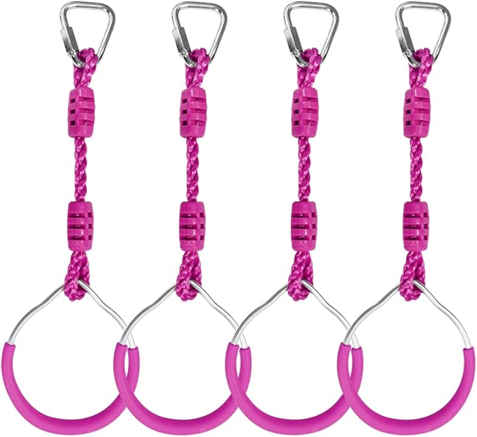 Ninja Ring Fitness Gymnastic Ring Climbing Bar Workout Outdoor Backyard Playground Training Equipment Play Set, Jungle Gym Fist Hanging Swing Monkey Bars Ninja Warrior Obstacle Course Trapeze Playsets