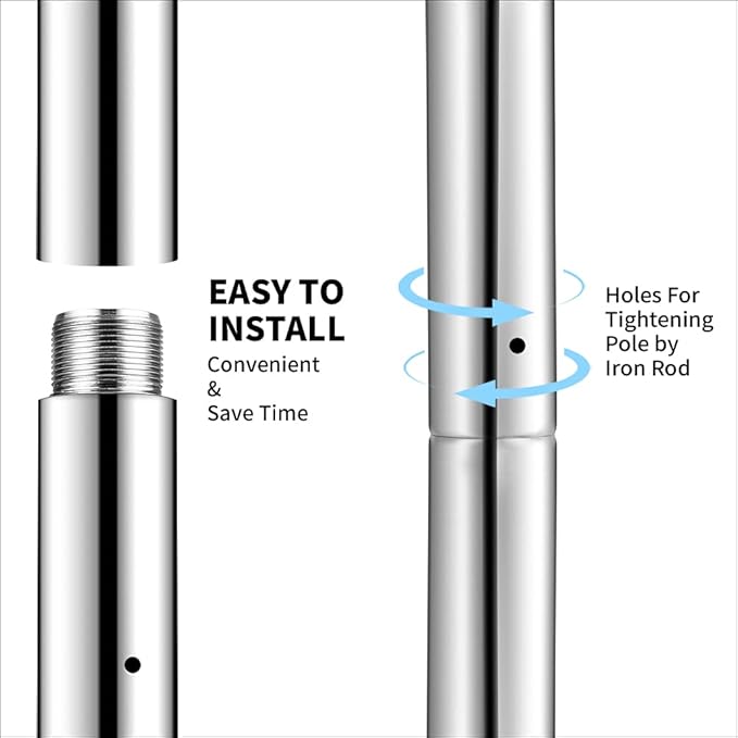 Dance Pole Set -Premium Height Adjustable 7.38-8.85ft Portable 45mm Diameter 360°Spinning Dancing Pole for Home,200KGS Capacity,Drill-Free Installation with Floor-to-Ceiling Stability