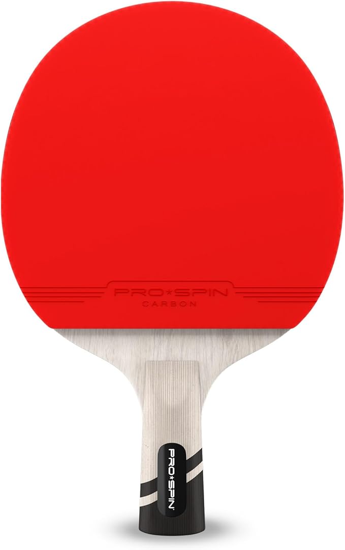 PRO SPIN Carbon Ping Pong Paddles - Penhold Short Grip, Premium Table Tennis Rackets with Carbon Fiber | Professional-Level 7-Ply Blade, Premium Rubber, 2.0mm Sponge | Rubber Protector Case