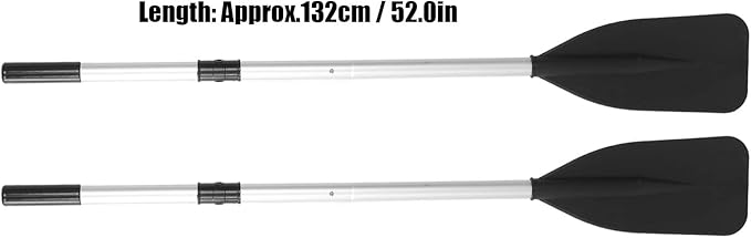 1 Pair 132cm Detachable Boat Oars Thickened Floating Aluminum Alloy Kayak Paddles for Rowing Boats Raft
