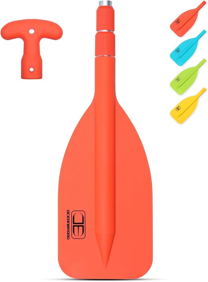 OCEANBROAD Telescoping Emergency Paddle 21''-42''(Assembling Required)/26''-54'' Aluminium Shaft for Kayaking Boating Canoeing River Tubing