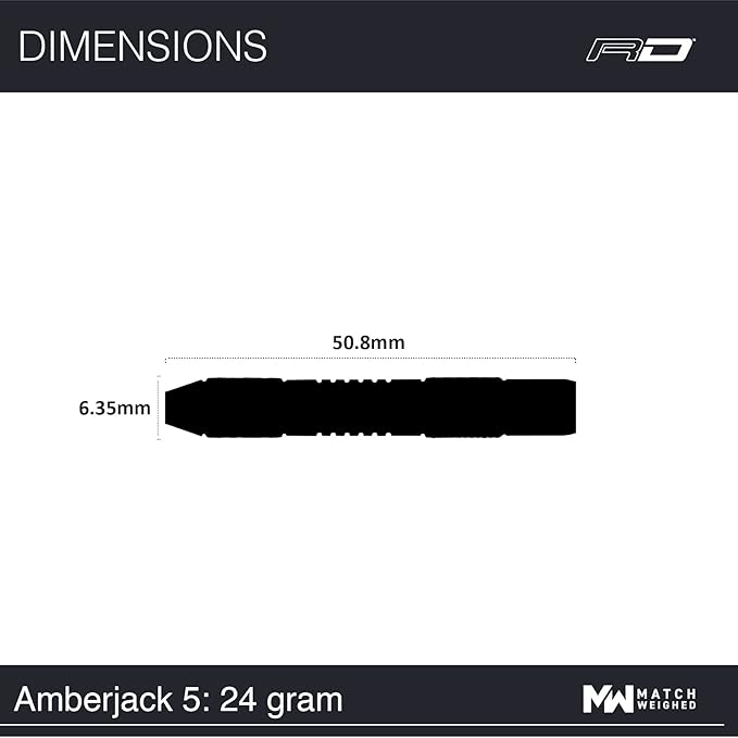 RED DRAGON Amberjack Series Darts Set with Flights and Shafts (Stems)