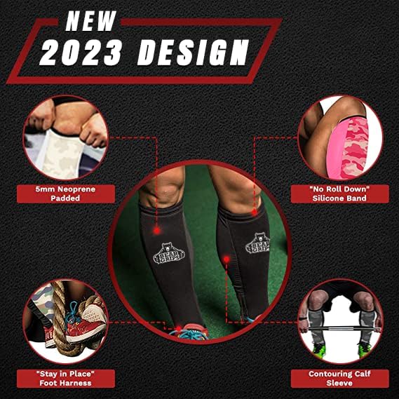 Bear Grips Deadlift Shin Guards - Breathable Gym Equipment Rope Climbing Shin Guard for Men and Women - Injury Prevention Calf Support Shin Guard Sleeves for Ultimate Shin Protection