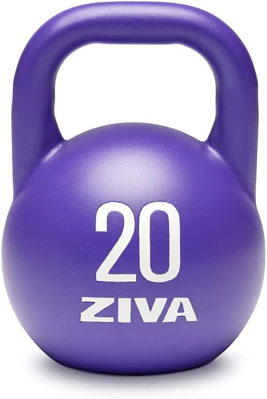 ZIVA Steve Cotter Signature Steel Competition Kettlebells - Hard-Wearing Crack-Resistant Powder Surface Coating, 34mm Steel Handle with Non-Slip Super Textured Powder Coating Grip - Avail 6kg - 32kg