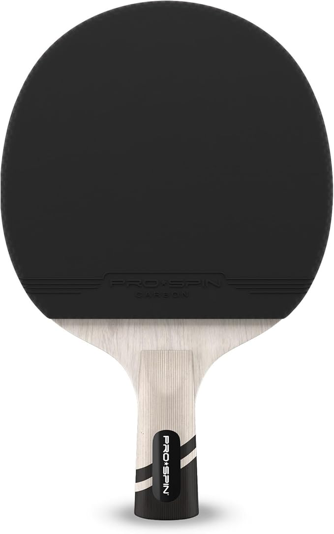 PRO SPIN Carbon Ping Pong Paddles - Penhold Short Grip, Premium Table Tennis Rackets with Carbon Fiber | Professional-Level 7-Ply Blade, Premium Rubber, 2.0mm Sponge | Rubber Protector Case