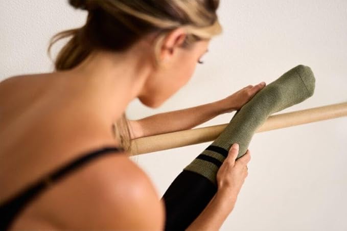 TAVI Kai Fashion Crew Grip Socks - For Slipper Barre, Pilates, and Yoga - with Grips for Women and Men