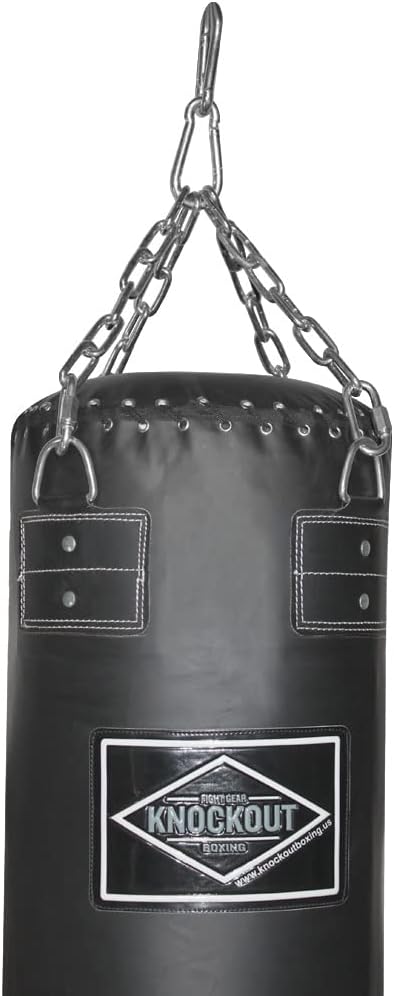100 lbs 6 Feet Punching Bag Filled Boxing Heavy Bag Hanging Professional Workout Muay Thai Bag Filled Banana Punching Bag Martial Arts Training Equipment MMA