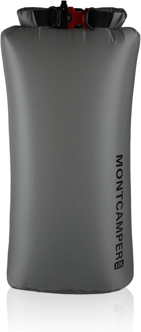 Waterproof Dry Bag with Survival Whistle-Enhanced Tear-resistant CORDURA Fabric-Lightweight Storage Sack for High-Intensity Adventures-Float on Water-Keep Luggage Dry&Organized(10L/Grey)