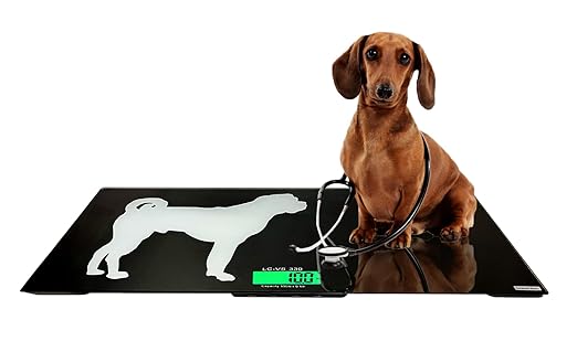 Tree LC-VS 330 Veterinary Scale, 330 LB Capacity, 0.1 LB Accuracy, Tempered Glass Platform, Backlit LCD Display for Cats, Dogs, Livestock. Ideal for Clinics & Home Use