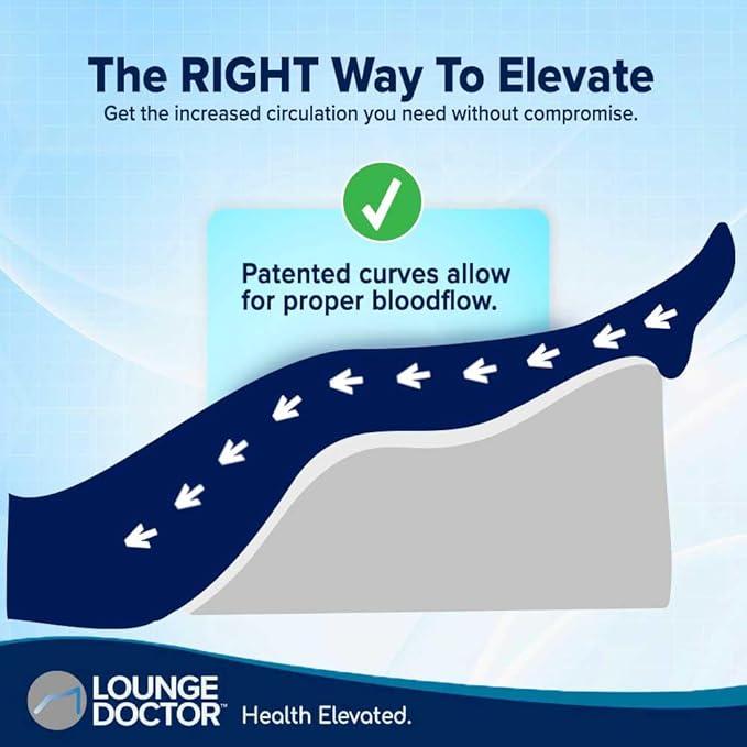 Lounge Doctor Elevating Leg Rest Wedge Pillow, Heather Grey, Medium