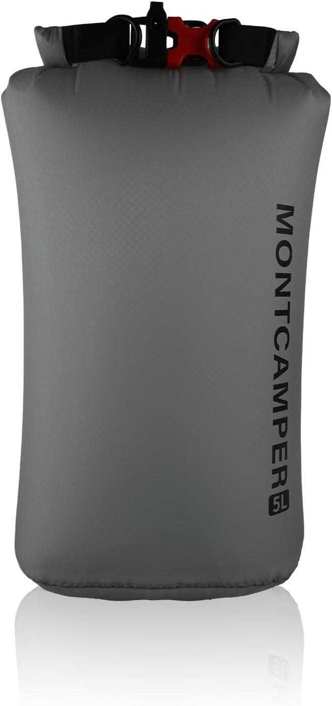 CORDURA Waterproof Dry Bag-Upgraded Tear-Resistant Roll Top Sack with Survival Whistle -Ultra-Light&Portable-Designed for High-Intensity Adventures-Keeps Gear Dry&Secure (5L/Grey)
