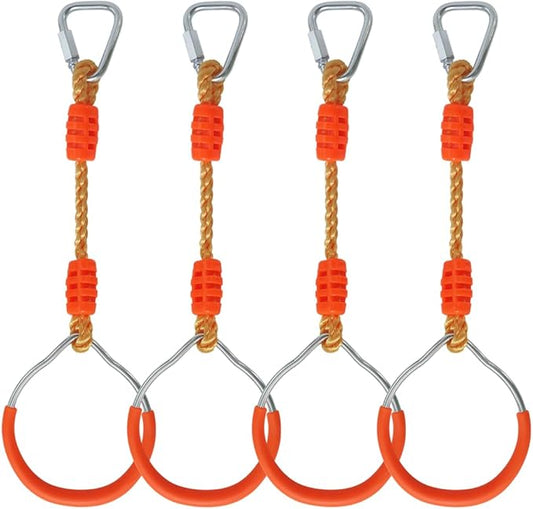 Ninja Ring Fitness Gymnastic Ring Climbing Bar Workout Outdoor Backyard Playground Training Equipment Play Set, Jungle Gym Fist Hanging Swing Monkey Bars Ninja Warrior Obstacle Course Trapeze Playsets