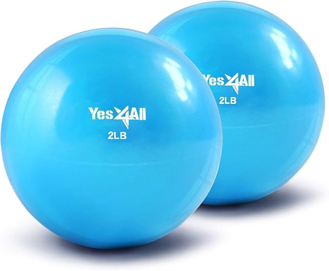 Yes4All Weighted Toning Balls for Exercise, Soft Medicine Balls for Exercise, Pilates, Yoga, Balance, Flexibility, 2-10lbs