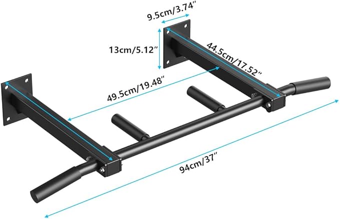 Wall Mount Pull Up Bar, Joist Mount Pull Up Bar, Beam and Rafter Mounted Chin Up Bar for Home Gym With Wood Mount and Wall Mount Screws