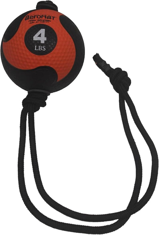 AEROMAT Elite Power Rope Medicine Ball for Core Strength/Rotational Movements Training - Weights Color-Coded