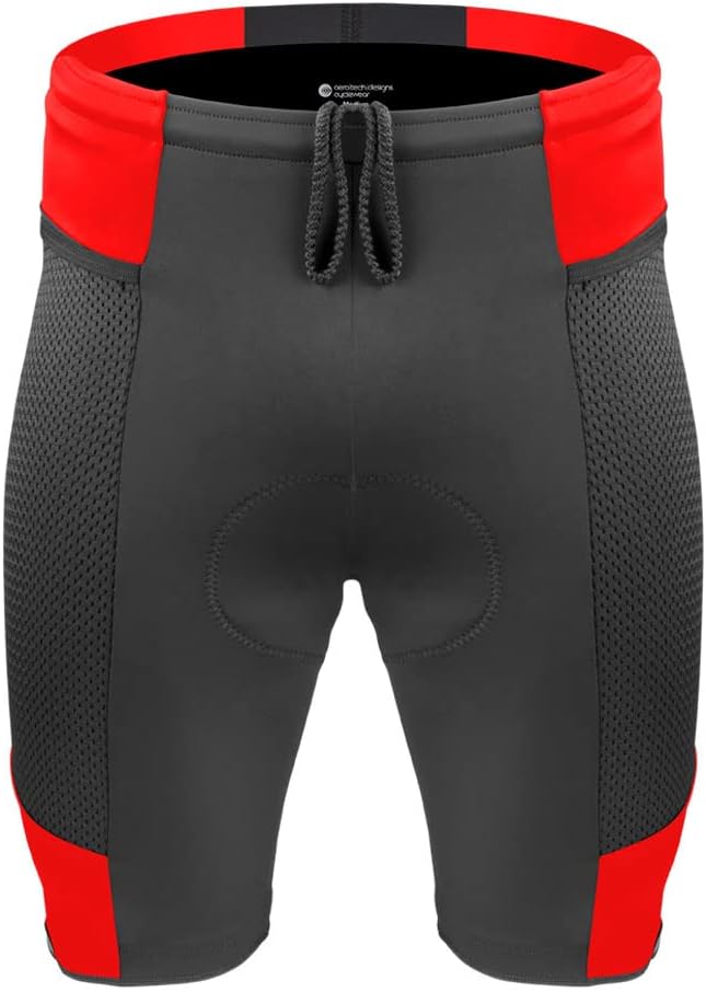 | Men's Gel Touring Padded Bike Shorts | Innovative Mesh Pockets | Made in USA