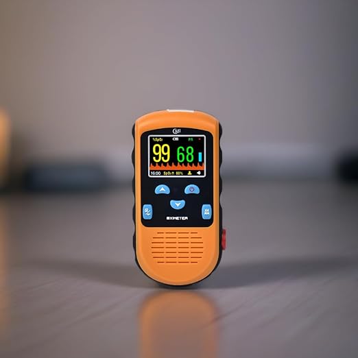 CMI Health Rechargeable Pulse Oximeter - Adult Finger Spot-Checking - Adjustable Alarm for Pulse Rate and SpO2 Levels - Carry Case, AC Adapter Included