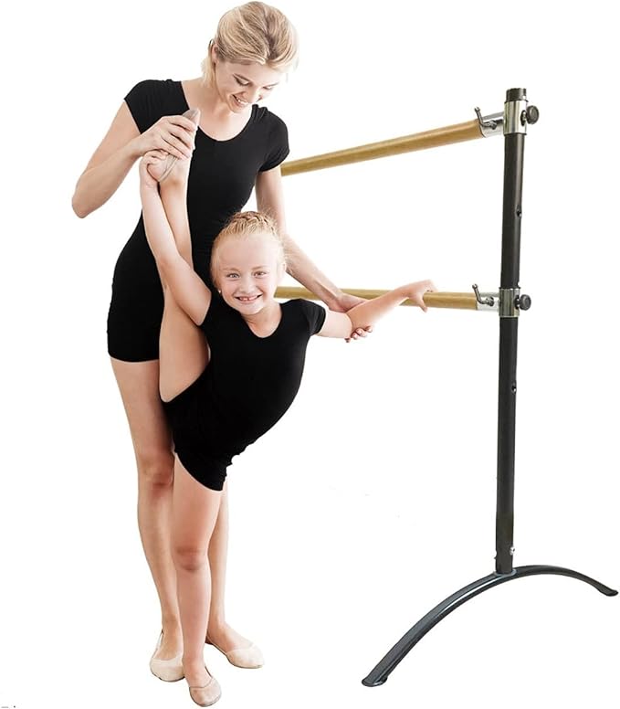 Ballet Barre Portable for Home or Studio, Height Adjustable Bar for Stretch, Pilates, Dance or Active Workouts, Single or Double Bar, Kids and Adults