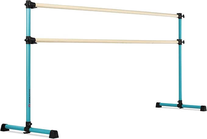 VITA Barre Portable Freestanding Double Ballet Barre, Prodigy, Wood | Adjustable Height, USA Made, Home or Gym Exercise Equipment for Kids & Adults | Dance, Fitness, Pilates