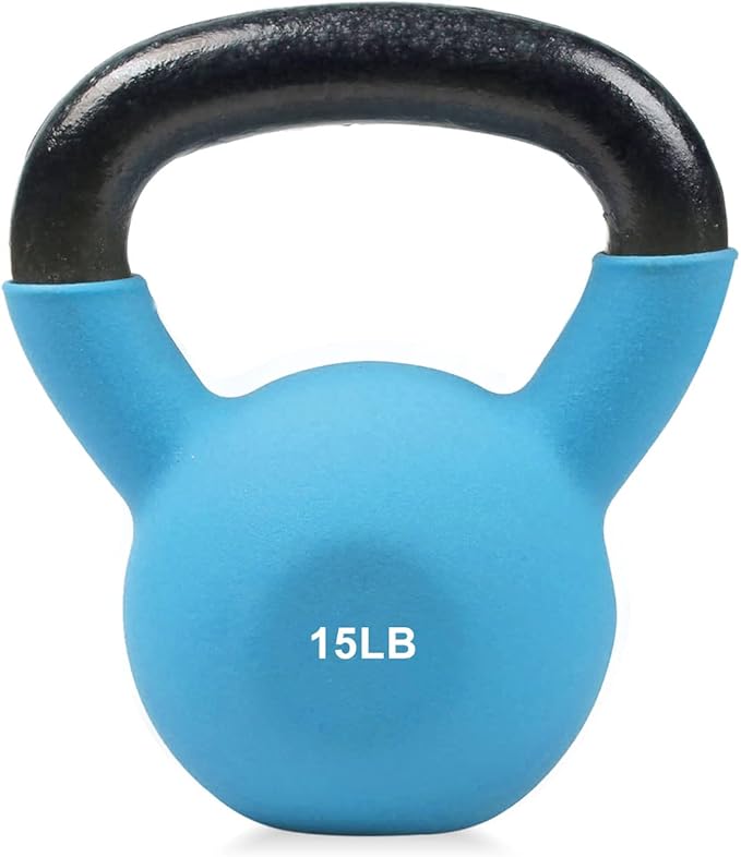 RitFit Neoprene Coated Solid Cast Iron Kettlebell 5 10 15 20 25 30 35 40 45 50 LB, Great for Full Body Workout, Cross-Training, Weight Loss & Strength Training