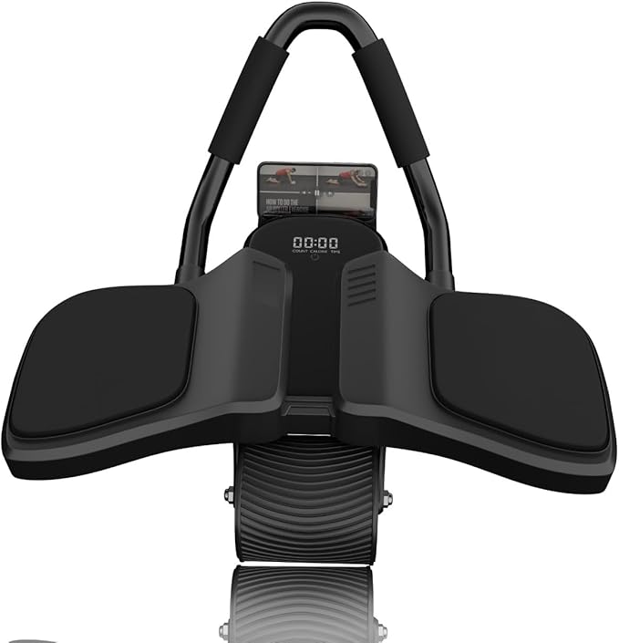 2024 First Ever Calorie Counting Ab Roller High-Performance Abdominal Exercise Machine with Automatic Rebound, Multi-layered Anti-Slip Design & Versatile Exercise Bands