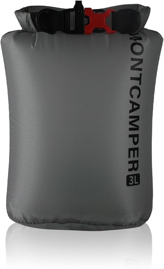Upgraded CORDURA Waterproof Dry Bag-Lightweight&Durable Waterproof Storage Sack-Roll Top with Survival Whistle-Suitable for High-Intensity Outdoor Adventures-Floats on Water (3L/Grey)
