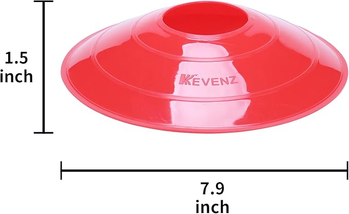 KEVENZ 50-Pack Soccer disc Cones,More Thicker, More Flexible,Multi Color Cone for Agility Training, Soccer, Football, Kids, Field Marker