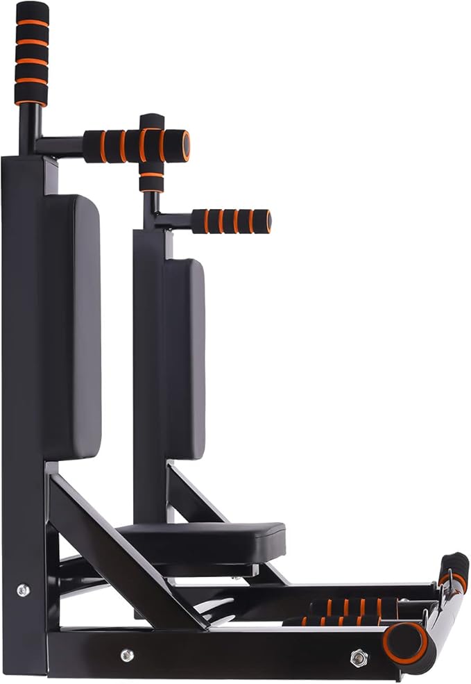 Wall Mounted Pull Up Bar Chin Up bar Multifunctional Dip Station for Indoor Home Gym Workout, Heavy Duty Steel Pipe Maximum weight 440 Lbs