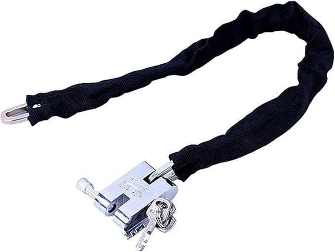 Bicycle Chain Lock Heavy Duty Safety Padlock, 39" Metal Chain Rope Square Head Chain Lock, Bicycle General Anti-Theft Lock, 26 * 80cm/(10" * 2.6 Ft)