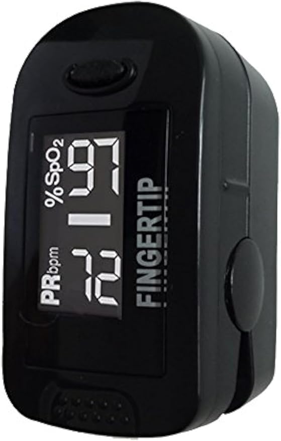 Concord Fingertip Pulse Oximeter with Reversible Display - Blood Oxygen Saturation Monitor with Carrying Case, Batteries and Lanyard - Easy to Use, Accurate SpO2 & Pulse Measurement (Black Ox)